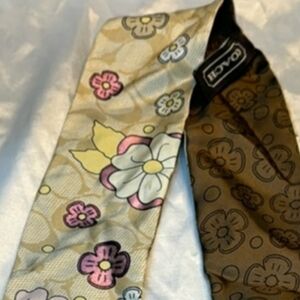 COACH Floral Signature Silk Skinny Scarf Scarves & Wraps Bag Twilly